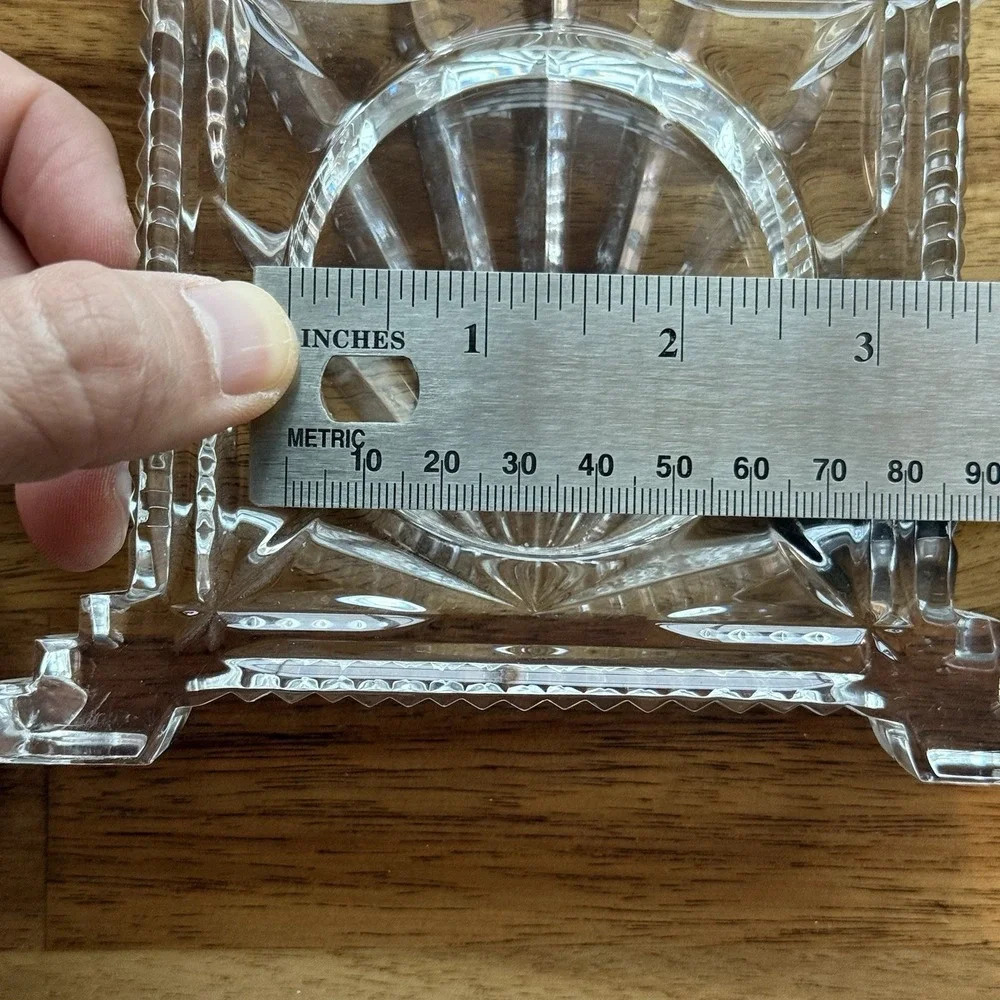 Vintage Waterford Crystal Coliseum Mantel Clock Base ONLY, NO CLOCK. CHIP READ